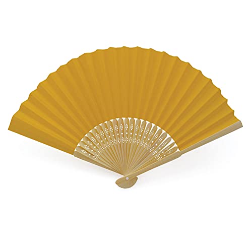 OLILLY - 50 orangefarbene Fächer aus Papier und Bambus für Gäste – Hochzeit, Party, Veranstaltungen im Freien ... (Orange, 50 Fächer) von OLILLY