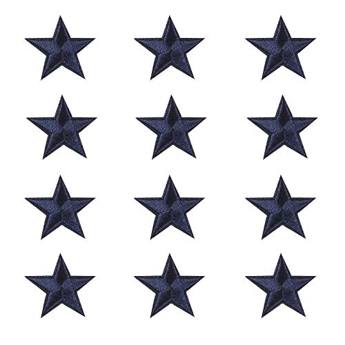 Kleine 5 Punkt Stern Patches Bügelbild Stern bestickt Patch Aufnäher DIY Kleidung Handwerk Dekoration Zubehör Dekorationen für Jacken Jeans (Marineblau) von OLIREXD