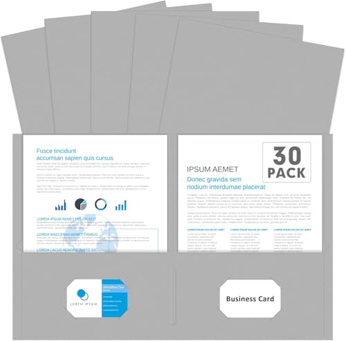 Olisco 30er-Pack Ordner mit zwei Fächern, Briefform, strapazierfähige Aktenordner für Schule, Büro, Zuhause und Geschäft, robuste Papier-Organizer mit Doppeltaschen, Grau Olisco 30er-Pack Ordner mit zwei Fächern, Briefform, strapazierfähige Aktenordner für Schule, Büro, Zuhause und Geschäft, robuste Papier-Organizer mit Doppeltaschen, Grau von OLISCO