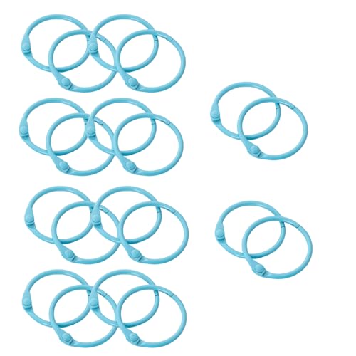 OLSDXAWQ, 20 Stück Metall-Loseblattringe, 30 mm, DIY-Buchringe, Bindering for Lernkarten, Karteikarten, Broschüren, mehrfarbig erhältlich(Blu) von OLSDXAWQ