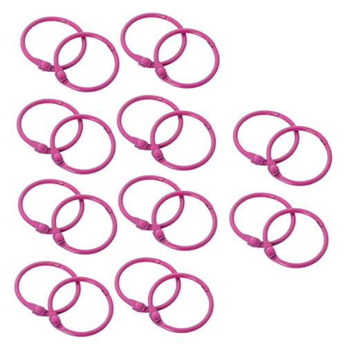 OLSDXAWQ, 20 Stück Metall-Loseblattringe, 30 mm, DIY-Buchringe, Bindering for Lernkarten, Karteikarten, Broschüren, mehrfarbig erhältlich(Roze) von OLSDXAWQ