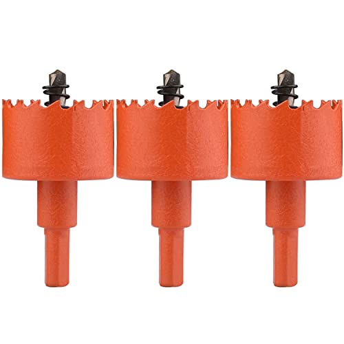 OLSDXAWQ， 3 Stück Bimetall-Lochsäge, HSS-Zentrierbohrer, Lochsäge, kann problemlos Holz, Kunststoff, Sperrholz, dünnes Metall bohren, Durchmesser 38–50 mm(Diameter 48mm) von OLSDXAWQ