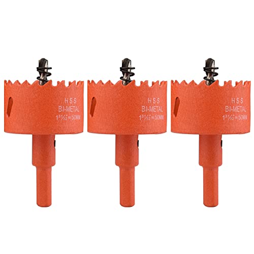 OLSDXAWQ， 3 Stück HSS-Bimetall-Lochsägen, Durchmesser 53–70 mm, geeignet for Holzbretter, weiche Metallbleche, Trockenbau und Kunststoff(Diameter 53mm) von OLSDXAWQ
