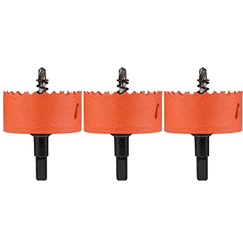 OLSDXAWQ， 3 Stück HSS-Bimetall-Lochsägen, Durchmesser 53–70 mm, geeignet for Holzbretter, weiche Metallbleche, Trockenbau und Kunststoff(Diameter 60mm) von OLSDXAWQ