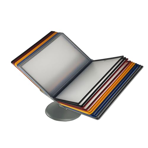 OLSDXAWQ, 360° verstellbarer Katalog-Präsentationsständer mit 20 doppelseitigen farbigen Taschen, 40 Blatt Kapazität, Letter-Format, for die Präsentation und Aufbewahrung von A4-Dokumenten im Büro/Hei OLSDXAWQ, 360° verstellbarer Katalog-Präsentationsständer mit 20 doppelseitigen farbigen Taschen, 40 Blatt Kapazität, Letter-Format, for die Präsentation und Aufbewahrung von A4-Dokumenten im Büro/Hei von OLSDXAWQ