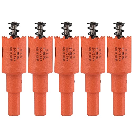 OLSDXAWQ， 5 Stück Bimetall-Lochsäge, Durchmesser 22–26 mm, HSS-Zentrierbohrer-Lochsäge mit Schaft, geeignet for Hartholz und dünnes Metall(Diameter 23mm) von OLSDXAWQ