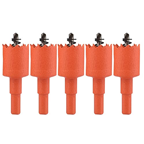 OLSDXAWQ， 5 Stück Bimetall-Lochsäge, Durchmesser 22–26 mm, HSS-Zentrierbohrer-Lochsäge mit Schaft, geeignet for Hartholz und dünnes Metall(Diameter 25mm) von OLSDXAWQ