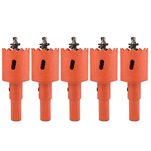 OLSDXAWQ， 5 Stück Bimetall-Lochsäge, HSS-Zentrierbohrer, Lochsägendurchmesser 27–35 mm, kann problemlos Holz, Kunststoff, Sperrholz und dünnes Metall bohren(Diameter 27mm) von OLSDXAWQ