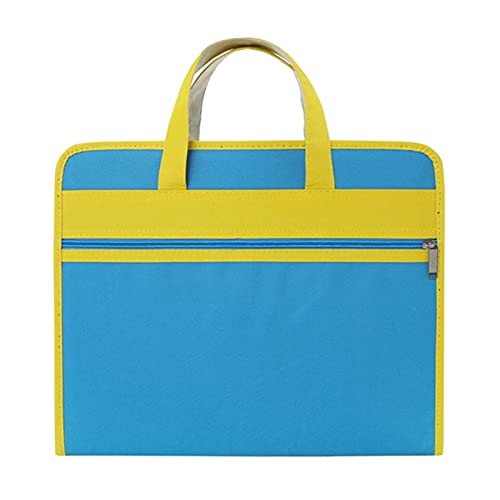 OLSDXAWQ, Akkordeon-Akten-Organizer, Oxford-Canvas, Fächermappen, 13 Taschen mit farbigen Etiketten, Griff, tragbare Dokumententasche, Akten-Organizer(Bigblue Mug) von OLSDXAWQ