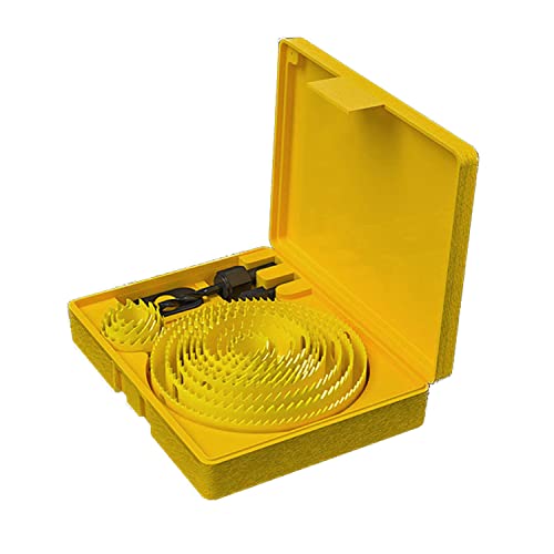 OLSDXAWQ， Bimetall-Lochsäge, Lochsägen-Schneidewerkzeug mit Aufbewahrungsbox, geeignet for Gipskarton-, Holz- und PVC-Platten(13 Piece set) von OLSDXAWQ