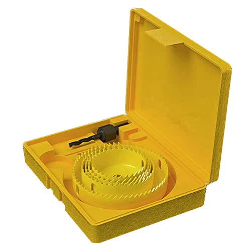 OLSDXAWQ， Bimetall-Lochsäge, Lochsägen-Schneidewerkzeug mit Aufbewahrungsbox, geeignet for Gipskarton-, Holz- und PVC-Platten(5 Piece set) von OLSDXAWQ