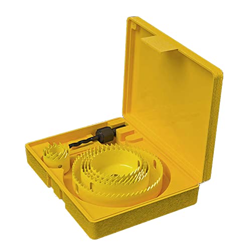 OLSDXAWQ， Bimetall-Lochsäge, Lochsägen-Schneidewerkzeug mit Aufbewahrungsbox, geeignet for Gipskarton-, Holz- und PVC-Platten(8 Piece set) von OLSDXAWQ