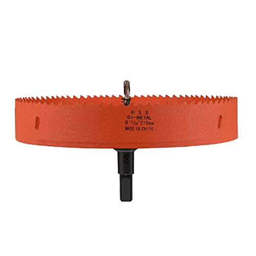 OLSDXAWQ， Bimetall-Schnitttiefe HSS-Lochschneider, Durchmesser 200–250 mm, geeignet for Schneiden von Holz, Trockenbau und weichem Blech(Diameter 210mm) von OLSDXAWQ
