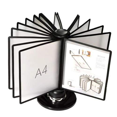OLSDXAWQ, Drehbarer Schreibtisch-Referenz-Organizer, 20 doppelseitige Felder, 40 Blatt Kapazität, Katalog-Präsentationsständer, for die Präsentation und Aufbewahrung von A4-Dokumenten im Büro/Heim, pl von OLSDXAWQ