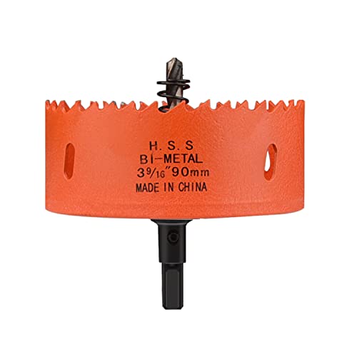 OLSDXAWQ， HSS-Bimetall-Lochsäge, HSS-Rundlochschneider, Durchmesser 75–95 mm, geeignet for Holzbretter, weiche Metallbleche und Trockenbau(Diameter 90mm) von OLSDXAWQ