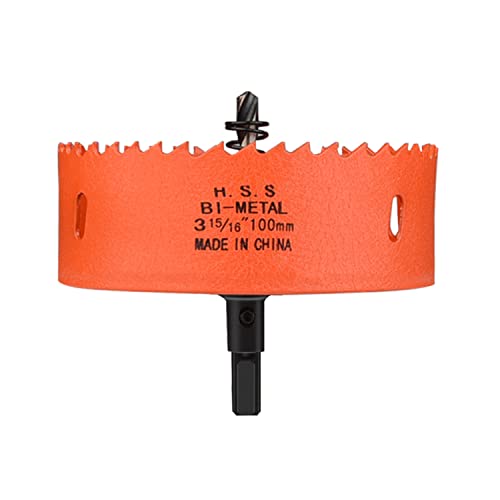 OLSDXAWQ， HSS-Bimetall-Lochsäge, HSS-Rundlochschneider, geeignet for Holzbretter, weiche Metallbleche und Trockenbau, Durchmesser 100–120 mm(Diameter 100mm) von OLSDXAWQ