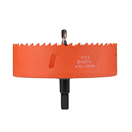 OLSDXAWQ， HSS-Bimetall-Lochsäge, HSS-Rundlochschneider, geeignet for Holzbretter, weiche Metallbleche und Trockenbau, Durchmesser 100–120 mm(Diameter 120mm) von OLSDXAWQ
