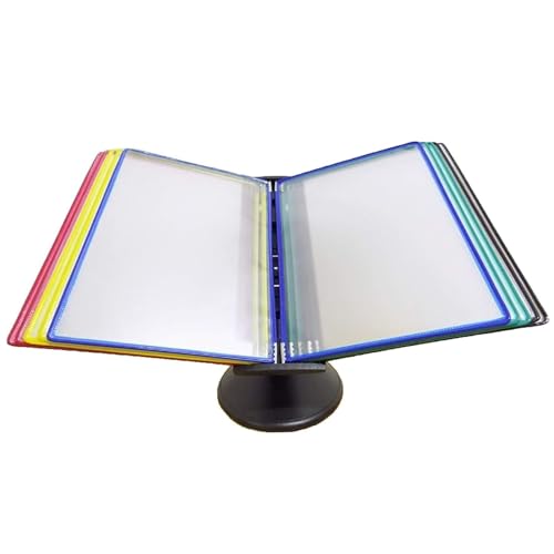 OLSDXAWQ, Verstellbarer Schreibtisch-Flip-Aktenhalter, Katalogpräsentationsständer mit 20 doppelseitigen farbigen Taschen, 40 Blatt Kapazität, Letter-Format, for die Aufbewahrung von A4-Dokumenten im OLSDXAWQ, Verstellbarer Schreibtisch-Flip-Aktenhalter, Katalogpräsentationsständer mit 20 doppelseitigen farbigen Taschen, 40 Blatt Kapazität, Letter-Format, for die Aufbewahrung von A4-Dokumenten im von OLSDXAWQ