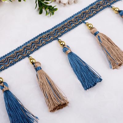 OLSDXAWQ, Vorhangbesatz-Applikation, 12 Yards Borte, Fransenbesatz(Blu) von OLSDXAWQ