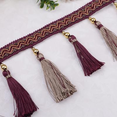 OLSDXAWQ, Vorhangbesatz-Applikation, 12 Yards Borte, Fransenbesatz(Dark Purple) von OLSDXAWQ