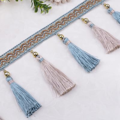 OLSDXAWQ, Vorhangbesatz-Applikation, 12 Yards Borte, Fransenbesatz(Light Blue) von OLSDXAWQ