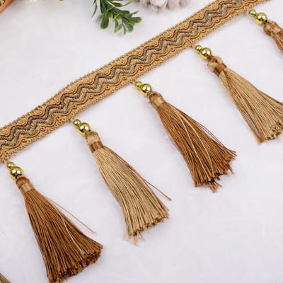 OLSDXAWQ, Vorhangbesatz-Applikation, 12 Yards Borte, Fransenbesatz(Light Brown) von OLSDXAWQ