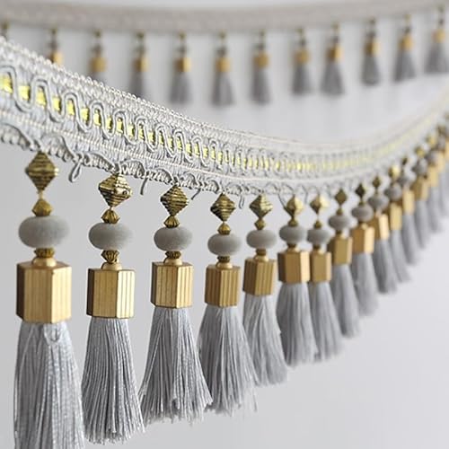 OLSDXAWQ, Vorhangbesatz-Applikation, 3 m, Perlenfransenbesatz, Tischdecke, dekorativer Besatz, Spitze, for Aufhängen von DIY-Partys(Dark Blue) von OLSDXAWQ