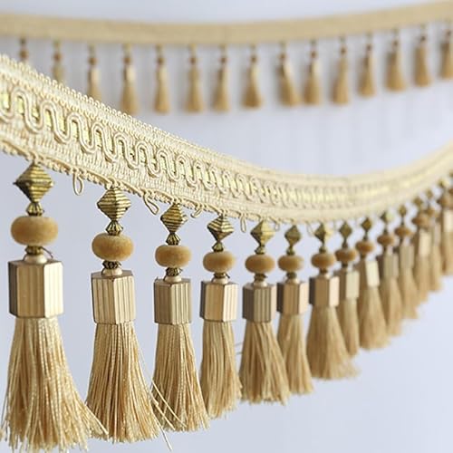 OLSDXAWQ, Vorhangbesatz-Applikation, 3 m, Perlenfransenbesatz, Tischdecke, dekorativer Besatz, Spitze, for Aufhängen von DIY-Partys(Onecolor) von OLSDXAWQ