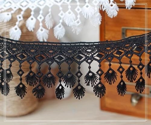 OLSDXAWQ, Vorhangbesatz-Applikation, 5 Yards, Fransen, DIY, Nähen, Kleidung, Kleid, Verzierung(Black) von OLSDXAWQ