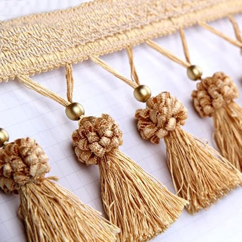 OLSDXAWQ, Vorhangbesatz-Applikation, 5 m, Vorhangbesatzband, Nähen, Kleidungsstücke, Tischdecke, DIY-Dekor(Light Brown) von OLSDXAWQ