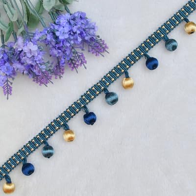 OLSDXAWQ, Vorhangbesatz-Applikation, 9,1 m, Perlenbesatz for Basteln, Vorhang, Sofa, Tischdekoration(Deep Blue) von OLSDXAWQ
