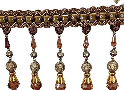 OLSDXAWQ, Vorhangbesatz-Applikation, Fransen-Tischdecke, Vorhang, dekorative Fransenbesätze(Brown,1 meter) von OLSDXAWQ