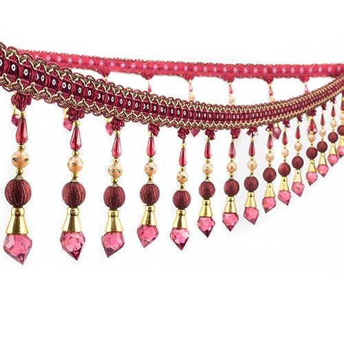 OLSDXAWQ, Vorhangbesatz-Applikation, Fransen-Tischdecke, Vorhang, dekorative Fransenbesätze(Pink,1 meter) von OLSDXAWQ