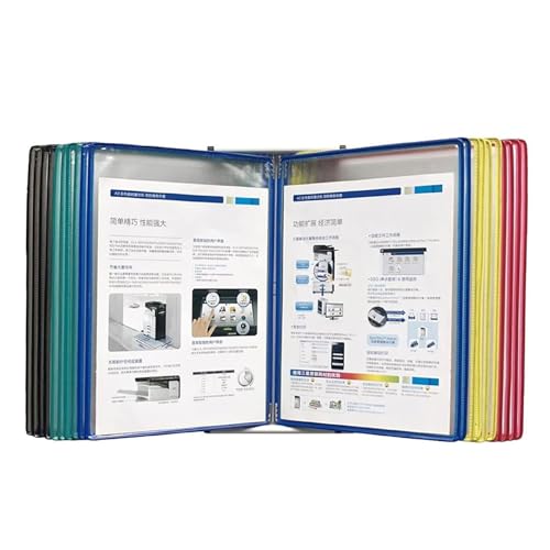 OLSDXAWQ, Wandmontierter Referenz-Organizer, 20 Präsentationsfächer, Letter-Format, Katalog-Präsentationsständer aus Metall, zur Präsentation und Aufbewahrung von A4-Dokumenten im Büro/zu Hause(Multi von OLSDXAWQ
