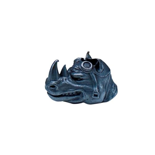 OLSKFUH Messing-Nashorn-Modell, EDC-Perlen, Anhänger, Schmuckherstellung, Zubehör, Tier-Nashorn, Persönlichkeit, DIY-Werkzeuge Für Draußen, Paracord-Perlen, Charm-Schlüsselband, Handg,Black von OLSKFUH