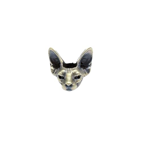 OLSKFUH Messing Sphinx Katzenkopf EDC Perlen Schmuckherstellung Zubehör, Armband DIY Outdoor Werkzeuge Paracord Perlen Retro Kupfer Anhänger Schlüsselband Kleidung Reißverschluss Gewe,Brass von OLSKFUH
