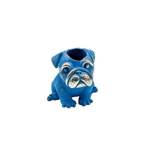 OLSKFUH Messingtiere, Haustierhunde, Möpse, Modell, EDC-Perlen, Anhänger, Schmuckherstellung, Zubehör, Persönlichkeit, DIY, Outdoor-Werkzeuge, Paracord-Perlen, Charm-Schlüsselband, Ha,Blue von OLSKFUH