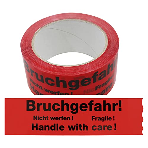 6 Rollen Klebeband Bruchgefahr - Nicht werfen! - Fragile - Handle with Care! 2-sprachig Paketband Packband Warnband Hinweisklebeband von OLShop AG