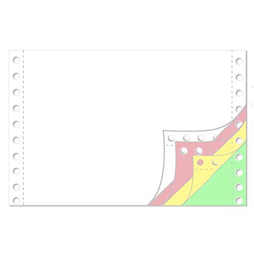 Endlospapier 6 Zoll x 240 mm (A5 quer 152,4 mm x 240 mm) 4-fach blanko farbig 60/53/53/57 g/qm 1000 Blatt von OLShop AG