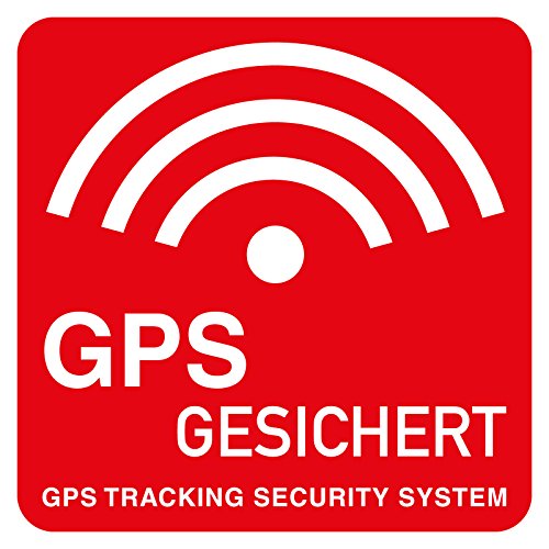 GPS Tracker Aufkleber GPS-Gesichert 40x40 mm auf Bogen á 12 Stück wetter- und UV-beständig von OLShop AG