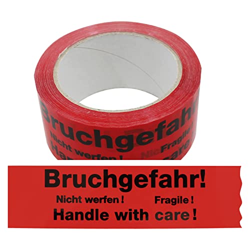 Klebeband Bruchgefahr - Nicht werfen - Fragile - Handle with Care 2-sprachig Paketband Packband Warnband Hinweisklebeband von OLShop AG