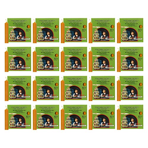 OLShop AG Knox Pyramidenkerzen Natur, 20er Pack (20 x 12 Stück), Größe: ca. 17 x 100 mm Weihnachtskerzen von OLShop AG