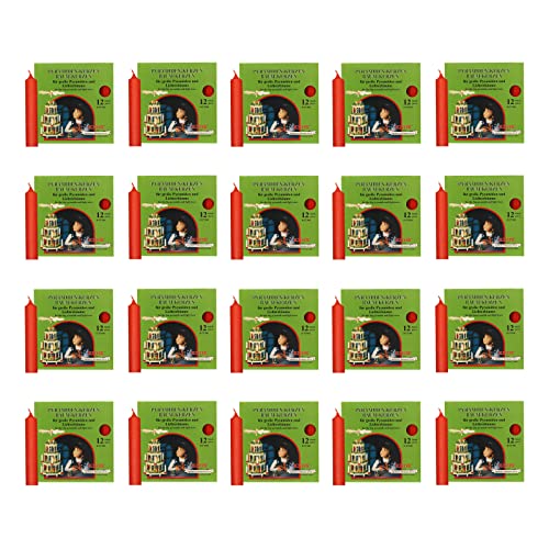 OLShop AG Knox Pyramidenkerzen rot, 20er Pack (20 x 12 Stück), Größe: ca. 17 x 100 mm Weihnachtskerzen von OLShop AG