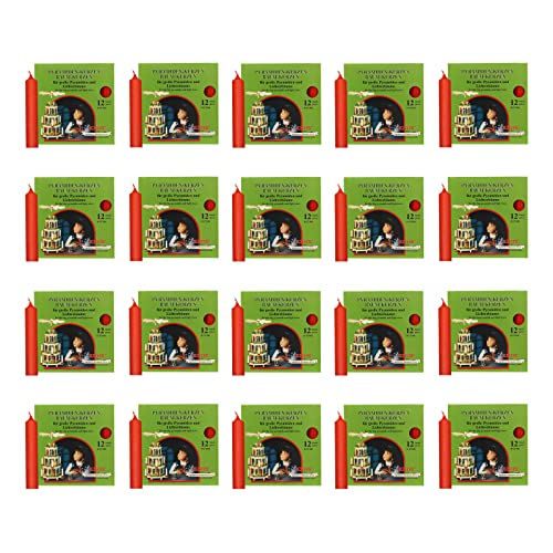 OLShop AG Knox Pyramidenkerzen rot, 20er Pack (20 x 12 Stück), Größe: ca. 17 x 100 mm Weihnachtskerzen von OLShop AG