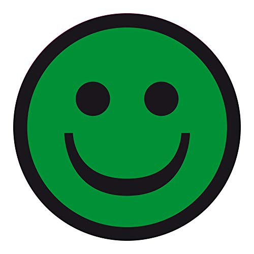 Qualitätsaufkleber Smiley lachend, Grün, Haftpapier, Ø 20 mm, 100 Stück/Rolle von OLShop AG