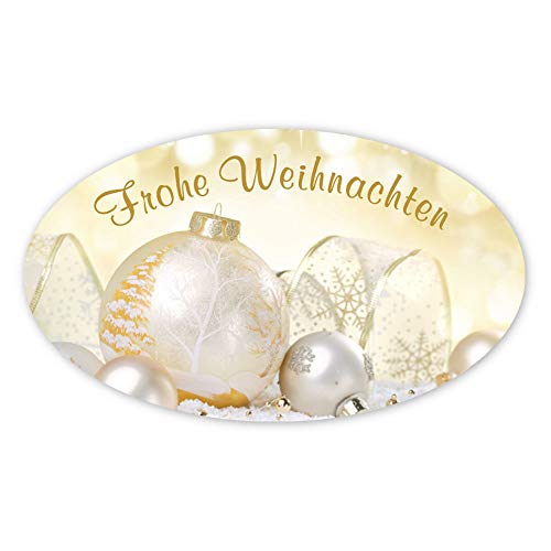 Weihnachtsaufkleber oval Frohe Weihnachten Kugeln 60 x 35 mm 100er Rolle Weihnachtsaufkleber oval Frohe Weihnachten Kugeln 60 x 35 mm 100er Rolle von OLShop AG