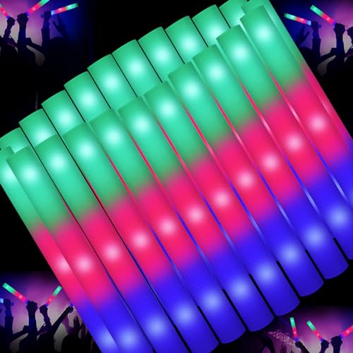 OLUPP Leuchtstäbe, 200 Stück, riesige Schaumstoff-Leuchtstäbe mit 3 Modi, buntes Blinken, Neon-Partyzubehör, leuchtet im Dunkeln, Partyzubehör für Hochzeit, Raves, Konzert, Camping, Neujahr, Karneval OLUPP Leuchtstäbe, 200 Stück, riesige Schaumstoff-Leuchtstäbe mit 3 Modi, buntes Blinken, Neon-Partyzubehör, leuchtet im Dunkeln, Partyzubehör für Hochzeit, Raves, Konzert, Camping, Neujahr, Karneval von OLUPP