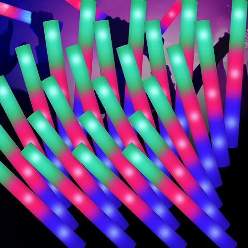 OLUPP Leuchtstäbe, 58 Stück, riesige Schaumstoff-Leuchtstäbe mit 3 Modi, buntes Blinken, Neon-Partyzubehör, leuchtet im Dunkeln, Partyzubehör für Hochzeit, Raves, Konzert, Camping, Neujahr, Karneval OLUPP Leuchtstäbe, 58 Stück, riesige Schaumstoff-Leuchtstäbe mit 3 Modi, buntes Blinken, Neon-Partyzubehör, leuchtet im Dunkeln, Partyzubehör für Hochzeit, Raves, Konzert, Camping, Neujahr, Karneval von OLUPP