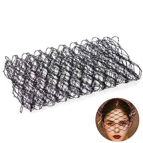 OLYCRAFT 1.1 Yard/1M Schwarze Schleiernetzstoffe 230~250mm Breit Braut Hochzeitsschleiernetz Vogelkäfig Schleiernetz Fascinator Millinery Netzstoff Für Die Herstellung von Braut Kopfschmuckschleier von OLYCRAFT