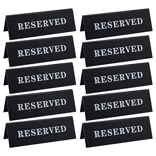 OLYCRAFT 10 Stück Schwarz Reserviert Tischschild 150x50mm Acryl Reservierte Tischschilder Reservierte Tischkarten Gastreservierung Tisch-Sitzschild Für Restaurant Hochzeit Sitzreservierung von OLYCRAFT